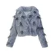 Fortini, Jackets, female, Gray, M, Short Gray Faux Fur Jacket with Snaps and Pockets