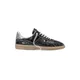 Hidnander, Sneakers, male, Black, 9 UK, Low Leather Sneaker with Contrast Rubber Sole and Silver Leather Spoiler