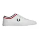 Fred Perry, Shoes, male, White, 10 UK, Classic Twill Trainers with Tipped Cuff