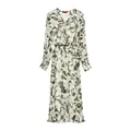 Max Mara, Dresses, female, Green, 3Xs, Floral Print Silk Chiffon Midi Dress