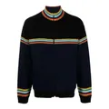 PS By Paul Smith, Knitwear, male, Black, 2Xl, Artist-Stripe Zip-Up Cardigan