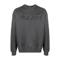 Versace, Sweatshirts & Hoodies, male, Black, S, Vintage Branding Sweatshirt in Grey with Coccodrillo Print