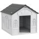 Pawhut - Weather-Resistant Dog House, Puppy Shelter for Medium Dogs Grey - Grey