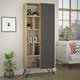 Jedda Modern Bookcase Display Unit Natural Oak Effect Anthracite Grey Tall 191cm - Anthracite Grey - Decortie