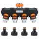 4 Way Distributor, Hose Splitter, Adjustable and Lockable Water Flow Distributor for Garden Irrigation 3/4'' Connector