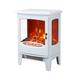 Neo Glass Window Electric Fire With Flame Effect – White