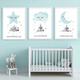 Set of 3 Paintings for Children's Room Girl Pink Baby Posters Set Rabbit My Princess Love Poster Birthday Gifts Unframed XL(50X70CM) No Frame j