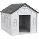 Pawhut - Weather-Resistant Dog House, Puppy Shelter for Large Dogs Grey - Grey