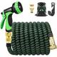 Expandable Garden Hose 30m 100ft Retractable Garden Hose with Holder and Watering Gun 9 Functions Brass Fittings