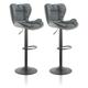 Clipop - 2x Barstools, Swivel Barstool, Kitchen Bar stools, pu Leather Breakfast Barstool Set,Grey