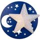 Litecraft - Glow Moon & Stars Wall Light led Children's Night Light - Blue, White