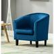 Mcc Direct - mcc Velvet Fabric Tub Chair Armchair Club Chair for Dining Living Room & Cafe blue
