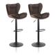 2x Barstools, Swivel Barstool, Kitchen Bar stools, pu Leather Breakfast Barstool Set,Dark brown