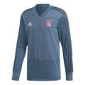 adidas FCB EU TR Top Bayern Munich Football Club Sports Training Pullover Gray Blue