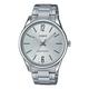 Men's CASIO Minimalistic Large Steel Strip Waterproof Quartz Watch Silver Stainless Steel Strap Mens