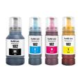 Set of 4 Ink Bottles 127ml/70ml to replace Epson 102 Compatible/non-OEM from Go Inks Black/Cyan/Magenta