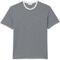 Lacoste Heavy Cotton Striped T-Shirt - White and Navy - TH9749-522 STR