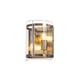 York 2 Light Wall Light In Antique Brass Finish With Clear Glass Shade