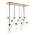 Dar Lighting Jodelle 11 Light Bar Ceiling Pendant In Polished Bronze With Glass