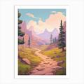 John Muir Trail Usa 2 Hike Illustration Art Print by WanderWall Prints