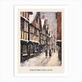 Vintage Winter Painting Poster Stratford Upon Avon United Kingdom Art Print by Bon Hiver Prints