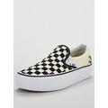 Vans Womens Classic Slip-On Platform Trainers - Black/White, Black/White, Size 4.5, Women