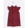 River Island Mini Mini Girl Boucle Check Shift Dress - Red, Red, Size Age: 12-18 Months, Women