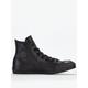 Converse Unisex Leather Hi Top Trainers - Black, Black/Black, Size 9, Women