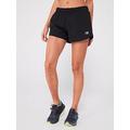 New Balance Womens Running 3 Inch Shorts - Black, Black, Size L, Women