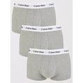 Calvin Klein 3 Pack Low Rise Trunk - Grey, Grey, Size S, Men