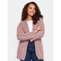 M&Co Petite Petite Pink Chunky Cable Cardigan, Pink, Size 10-12, Women