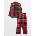 River Island Boys Check Pyjama Set - Red, Red, Size 7-8 Years