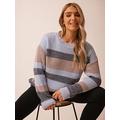 M&Co Blue Stripe Space Dye Jumper, Blue, Size 10-12, Women