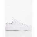 Converse Unisex Leather Ox Trainers - White, White/White, Size 11, Women