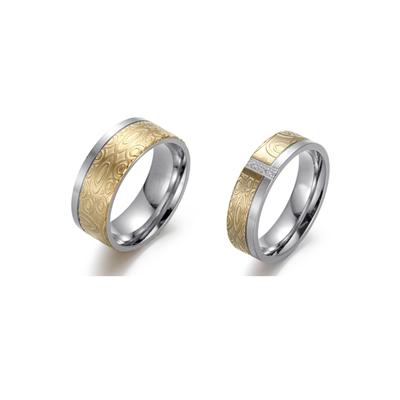 Fingerring FIRETTI "Schmuck Geschenk bicolor, ca. 6,0 mm" Gr. 60, gelb (edelstahlfarben, gelbgoldfarben, kristallweiß, kristallweiß), Fingerringe, Damen, 60, Edelstahl, 6mm, mit Zirkonia (synth.) Image