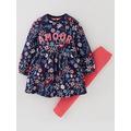 Mini V by Very Girls Amour Floral Sweater Dress and Legging Set - Navy, Navy, Size Age: 3-4 Years, Women