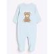 River Island Baby Baby Boys Embroidered Bear All In One - Blue, Blue, Size 0-3 Months