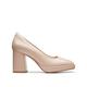 Clarks Zoya85 Court Patent Leather High Heeled Court Shoes - Sand, Beige, Size 6, Women