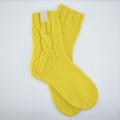 Canary Yellow Merino Wool Bed Socks - Ladies Luxury Hand-Knitted in Scotland Using Ethical & 100% Sustainable Fine