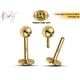 14K Yellow Gold Internally Threaded Labret Stud Lip Jewelry - Body Piercing For Lip, Helix, Tragus, Lobe, Cartilage, Medusa