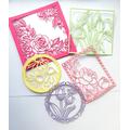 Die Cut Floral Frames Frames Card Kit Scrapbook Square Oval Round Set Of 5 Stained Glass Effect