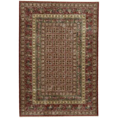Teppich GINO FALCONE "Beatrice GF-137", bunt (rot multi), B:240cm H:10mm L:290cm, Polyester, Teppiche, Kurzflor, Orient Optik, mit Bordüre & Fransen, Wohnzimmer Image