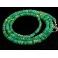 Green Ethiopian Opal Beaded Necklace Natural Opal Beads 38Ct 18 Inch Length 1 Line Strand Jewelry Electric Fire Welo 4x2/3x1mm