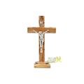 Standing Crucifix | Olive Wood Cross On Stand Wooden Holy Land Unique Religious Gift Or Home Décor