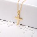 14K Gold Cross Necklace, Solid Minimalist Sterling Silver Christmas Gift