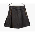 Black & Gray Pleated School Girl Skirt With Patches, Tennis Skirt, Mini Made in Italy