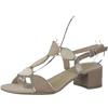 Sandalette MARCO TOZZI, Damen, Gr. 36, beige (beige kombiniert), Textil, Lederimitat, elegant, Schuhe, Blockabsatz, Sommerschuh, Riemchensandale mit verstellbarer Schnalle