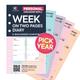 Printed Personal Size Week On Two Pages Diary Organiser Insert Refill Filofax Compatible Refill Coloured Wo2P