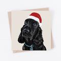 Dog Christmas Card, Cocker Spaniel Card, Spaniel, From The Dog, Dog Cards, Black Xmas