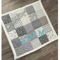 Personalised Baby Patchwork Blanket, Cot Quilt, Play Mat, Shower Gift, New Baby Gift